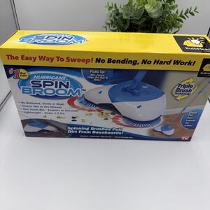 Hurricane Spin Broom Triple Brush Technology As Seen on TV New Unopened